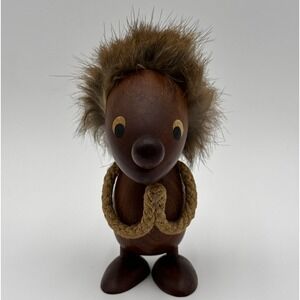 Wood Figure Denmark Art Design Rope Arms‎ Vintage Collectibles